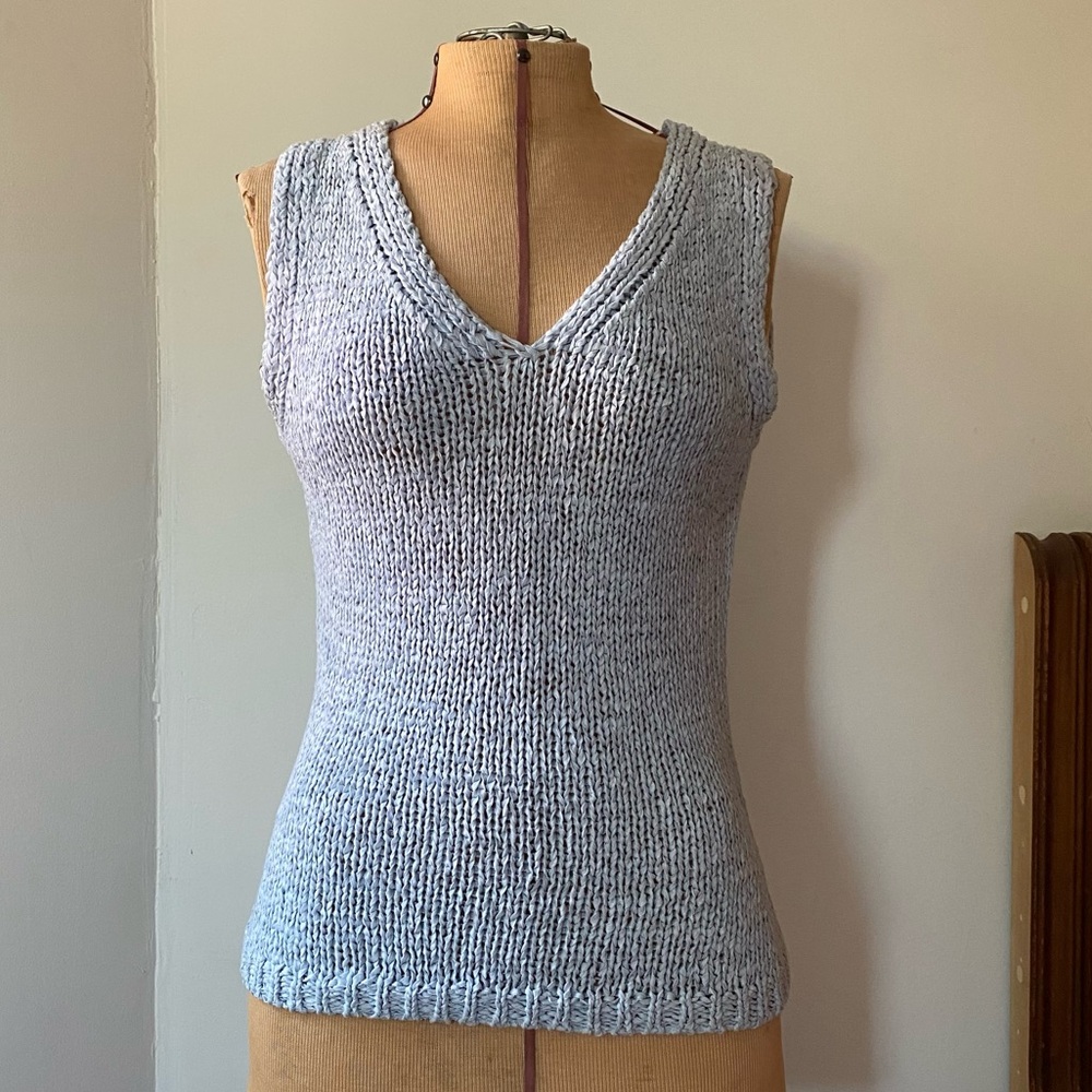 Vintage Knit Tank Blue Small